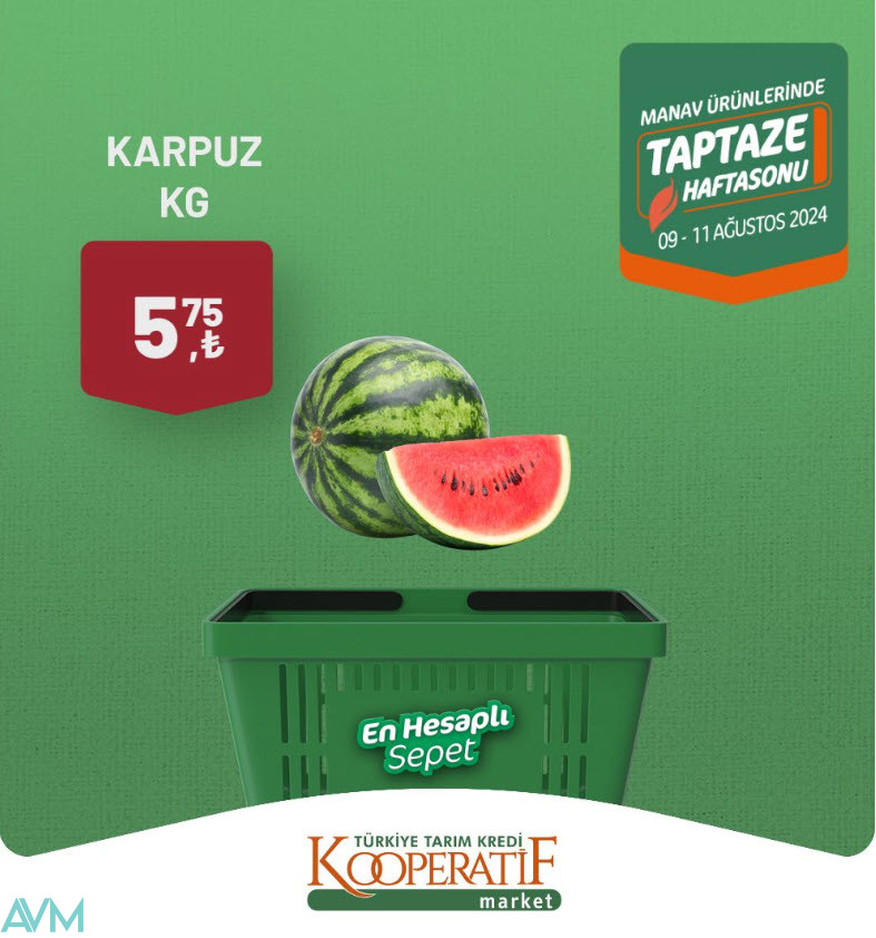 Tarım Kredi Kooperatif Market 9 Ağustos Manav Kataloğu