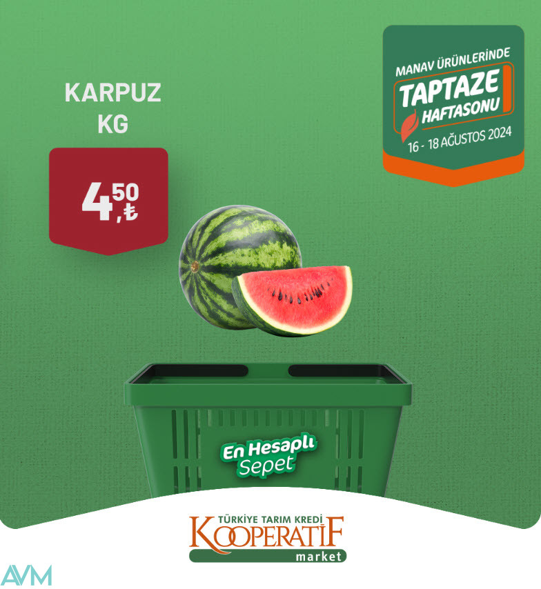 Tarım Kredi Kooperatif Market 16 Ağustos Manav Kataloğu